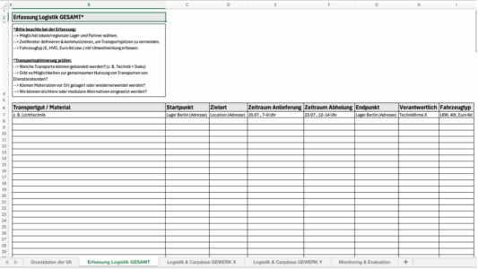 Screenshot einer Excel-Seite