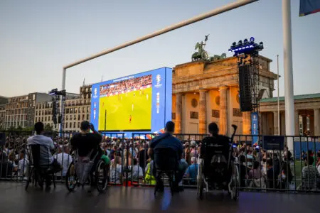 Fan Zone am 09.07.2024 in Berlin, Deutschland. (Foto von Moritz Eden / City-Press GmbH Bildagentur)